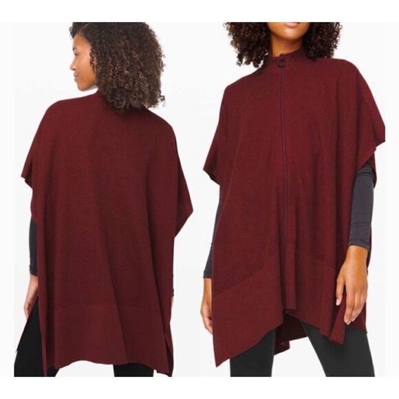Lululemon Call Me Cozy Wrap In Heathered Deep Rouge ONE SIZE NWOT - Picture 1 of 7